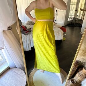 Revolve Women’s Small Medium House of Harlow 1960 Satin 2 Piece Top Skirt Set